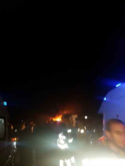 Şanlıurfa'da TIR'ın Çarptığı Tanker Alev Alev Yandı