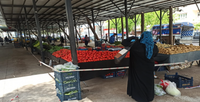 Semt pazarlarında koronavirüs denetimi