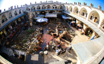 Tarihi handa ağaçlar kesildi