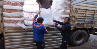 Telabyad'a Haftasonu 53 Ton Un Yardımı Yapıldı