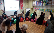 Urfa'da Anne adayları pilates topu ile egzersize başladı