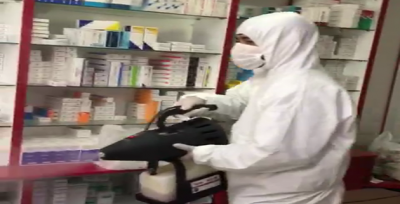 Urfa'da eczaneler dezenfekte ediliyor