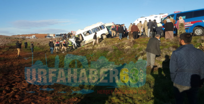 Urfa'da Korkunç Kaza Kafa Kafaya Çarpıştılar, 3 Ölü, 19 Yaralı