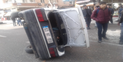 Urfa'da Önüne Çıkan Otomobile Çarpmamak İçin Direksiyonu Kırdı, Takla Attı