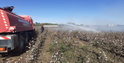 Urfa'da pamuk yangını