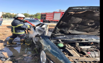 Urfa'da Park Halindeki Araç Alev Aldı