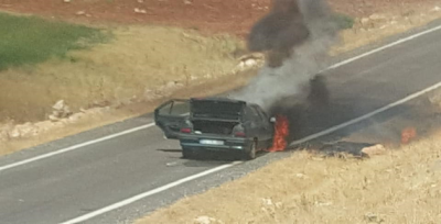 Urfa'da Seyir Halindeki Otomobil Alev Aldı