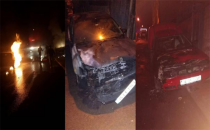 Urfalıların araçları kundaklandı