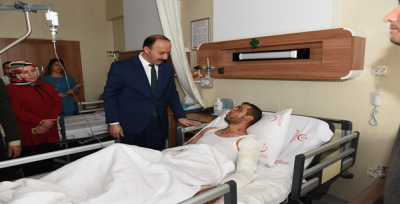 Vali Erin Barış Pınarı Gazilerini Ziyaret Etti