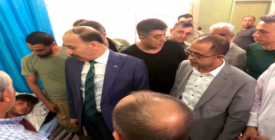Vali Erin Suriye'den Atılan Roketle Yaralananları Ziyaret Etti
